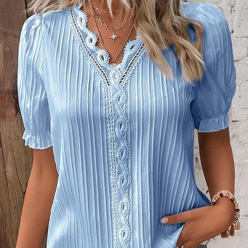 Alice™ | Blusa Donna Bianca con Pizzo