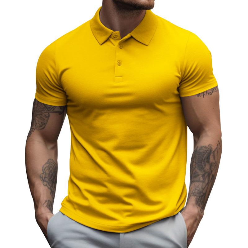Polo da uomo a maniche corte slim fit in cotone