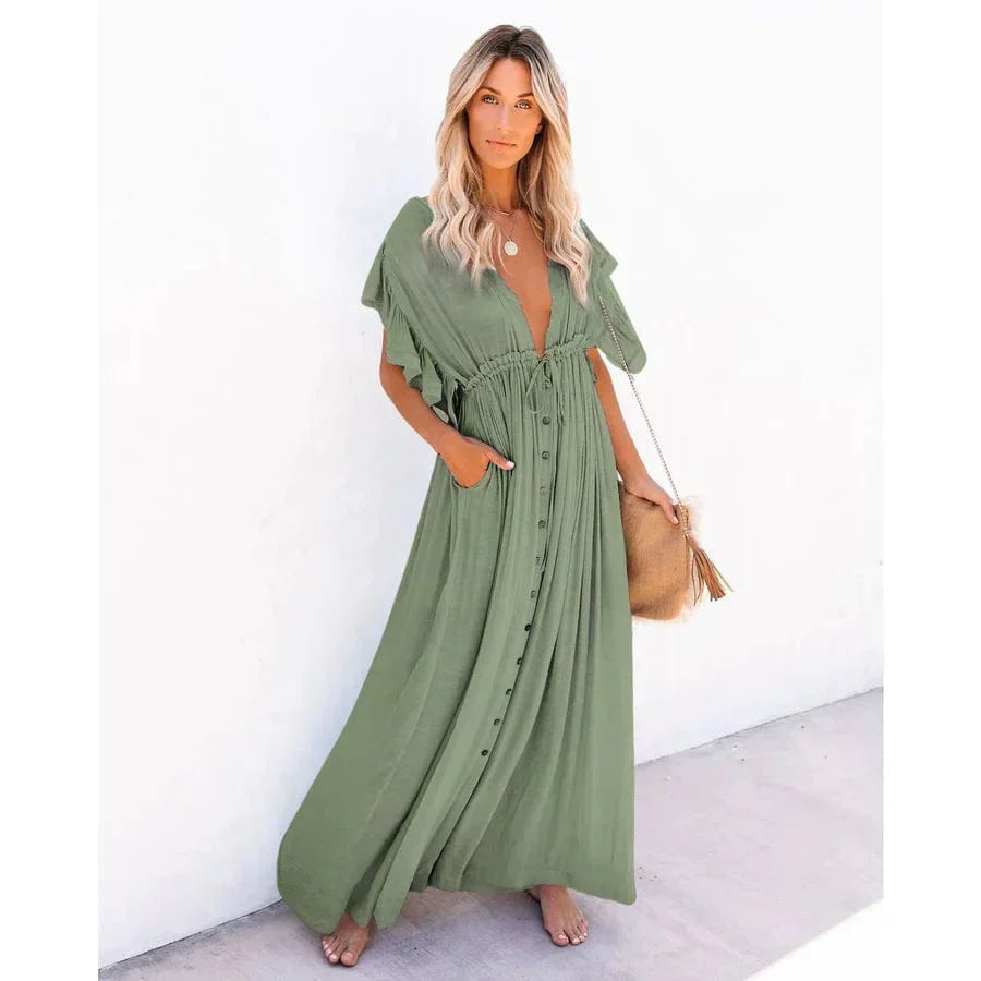 Puck™ | Abito Maxi Verde Stile Ibiza