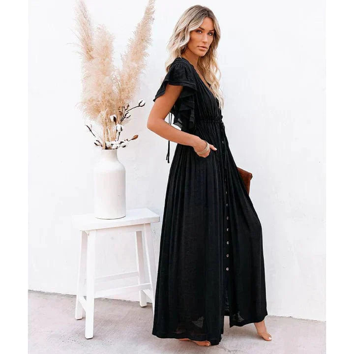 Feline™ | Abito Maxi Nero Stile Ibiza