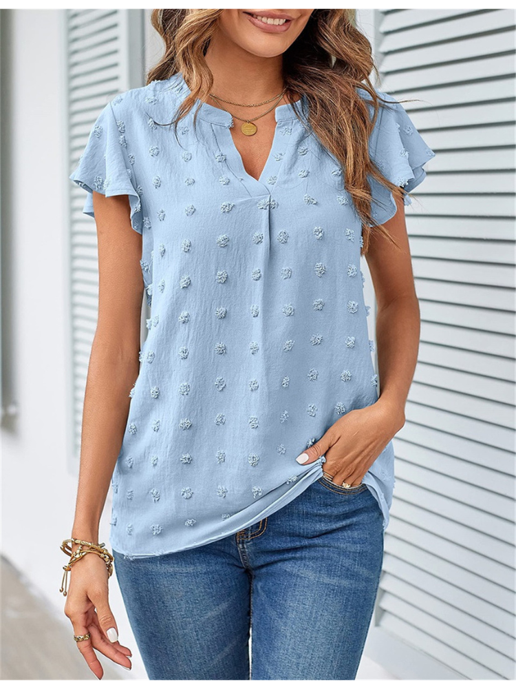 Hannah™ | Blusa con Patchwork e Rouches