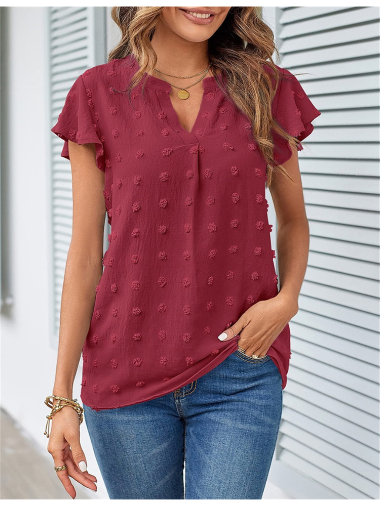 Hannah™ | Blusa con Patchwork e Rouches
