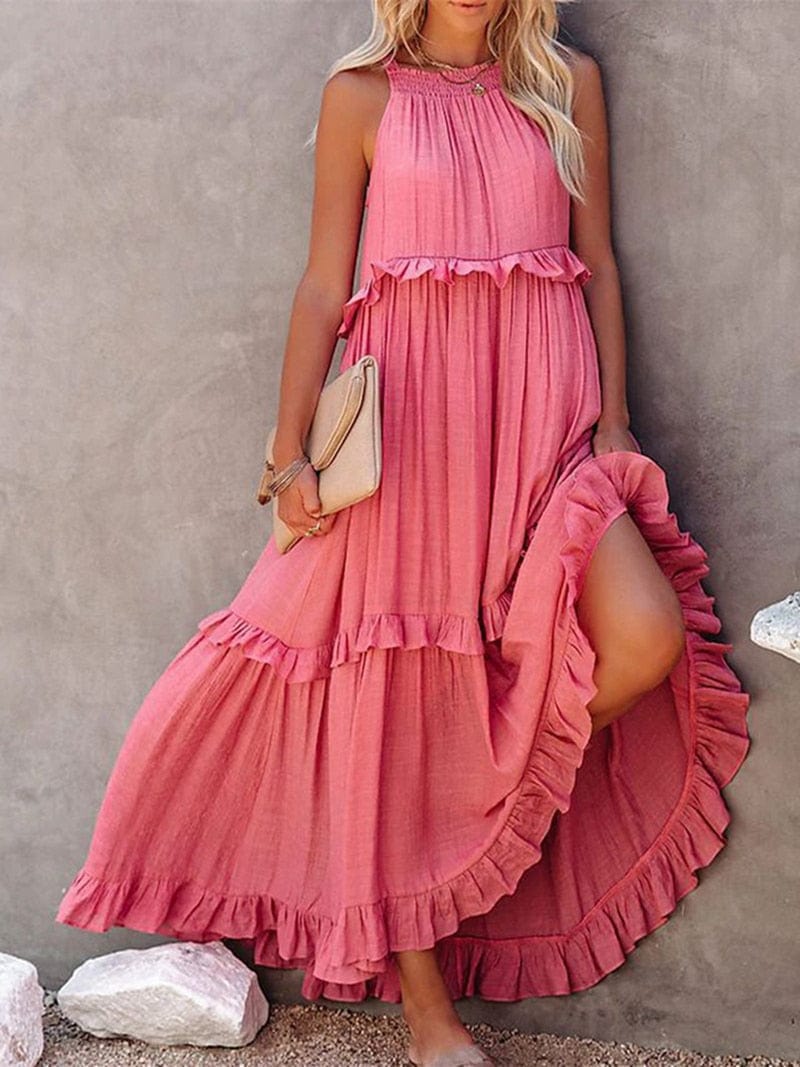 Lara™ | Abito Lungo Rosa Maxi
